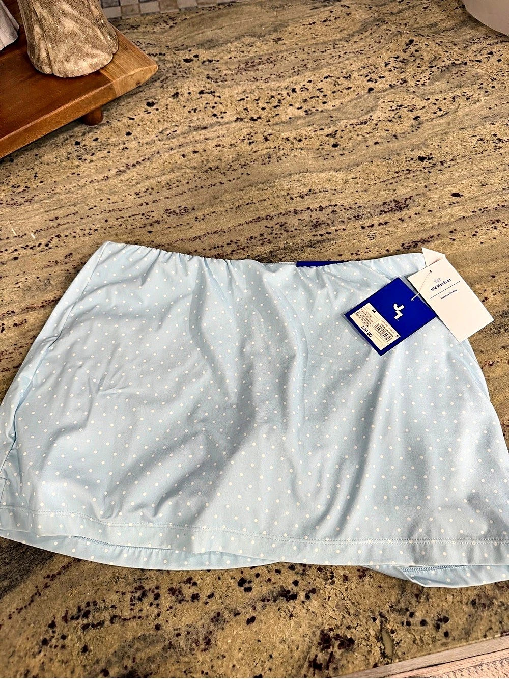 JOY lab Mid-Rise Skort Polka Dot Skort in Blue NWT